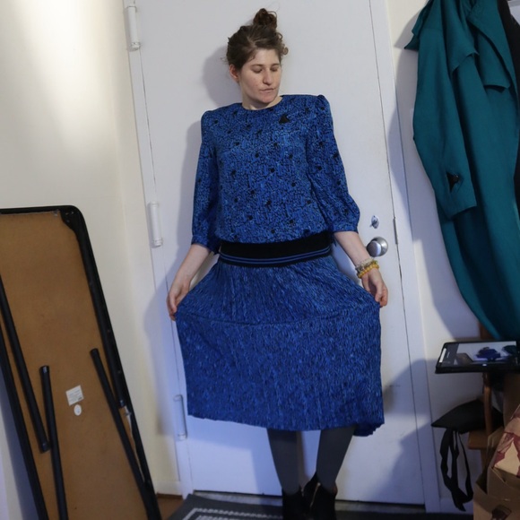 Blue vintage two piece set size 10 - Picture 1 of 10